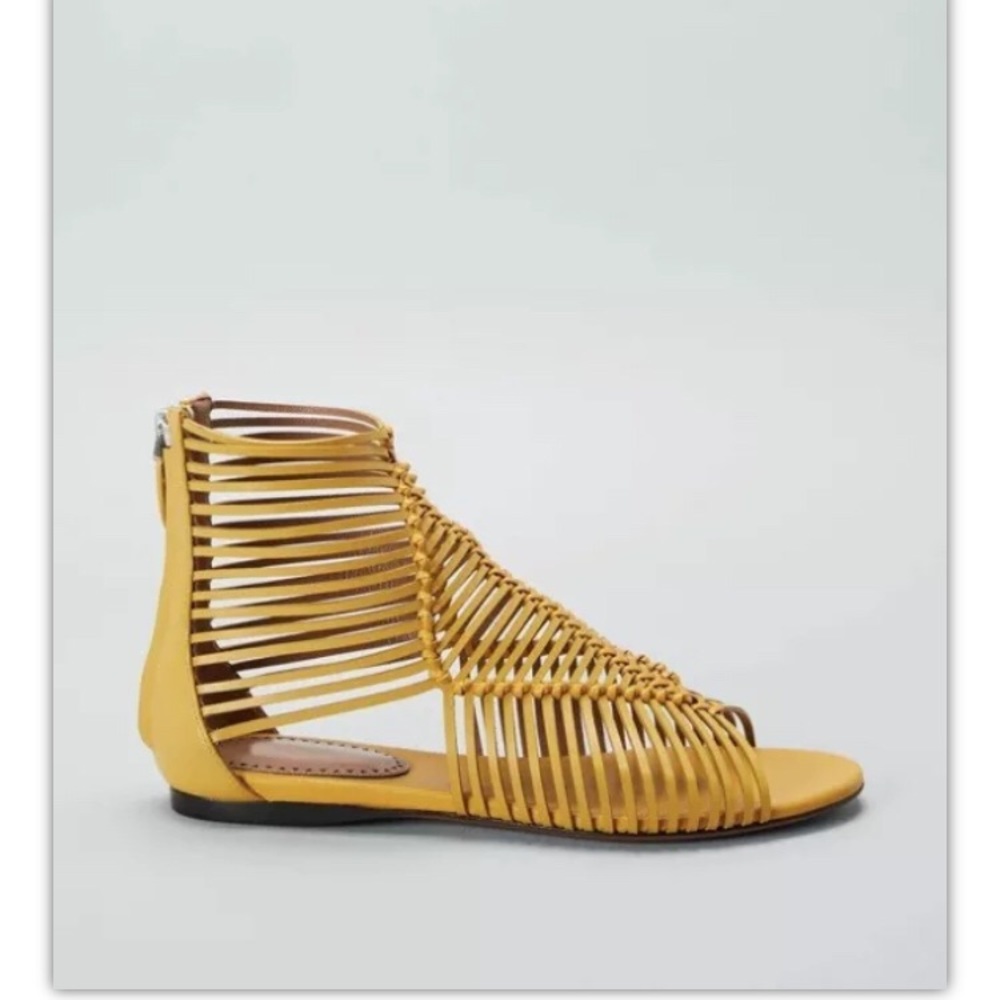 NEW✨ Alaia Strappy Leather Flat Caged Gladiator Sandal 7.5 NIB Box MSRP $1390